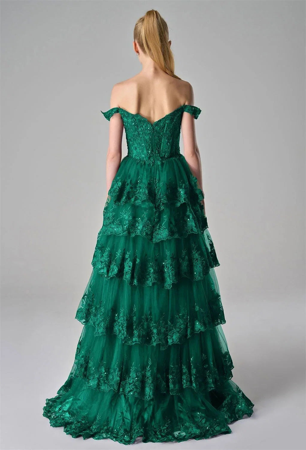 A-Line Off the Shoulder Elegant Prom Dress Floor-Length Appliques Sleeveless Formal Evening Dresses