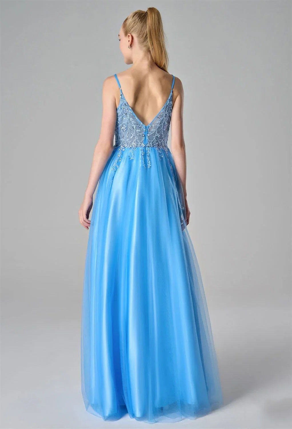 A-Line Spaghetti Straps Elegant Prom Dress Sleeveless Beautiful Floor Length Prom Dresses