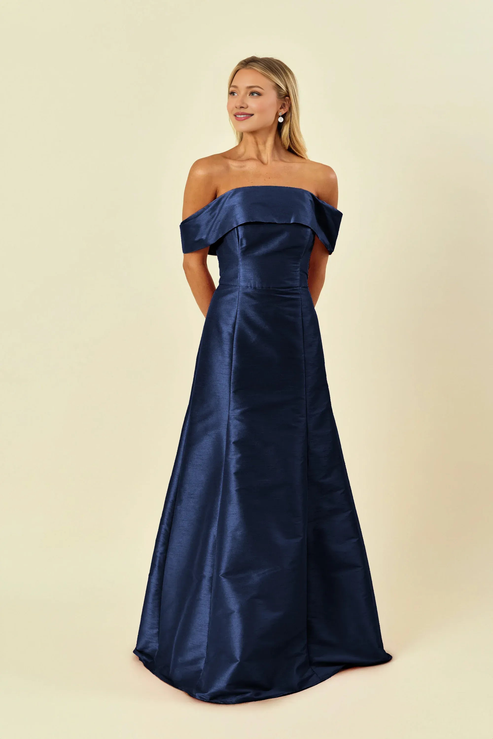 A-Line Off the Shoulder Floor-Length Cap Sleeve Prom Gown No Slit Elegant Evening Dresses for Women Hot Sale Long Evening Dresses