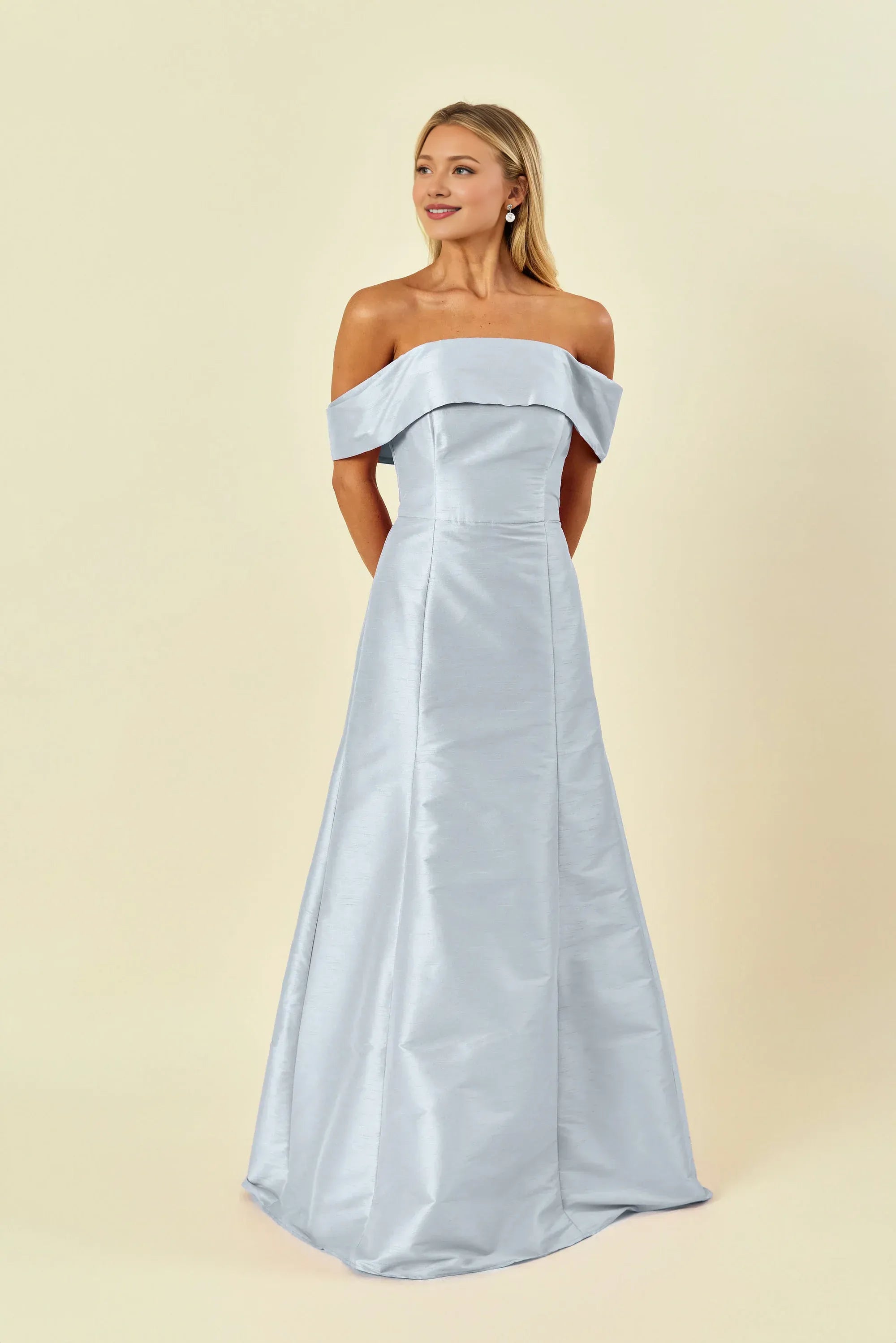A-Line Off the Shoulder Floor-Length Cap Sleeve Prom Gown No Slit Elegant Evening Dresses for Women Hot Sale Long Evening Dresses