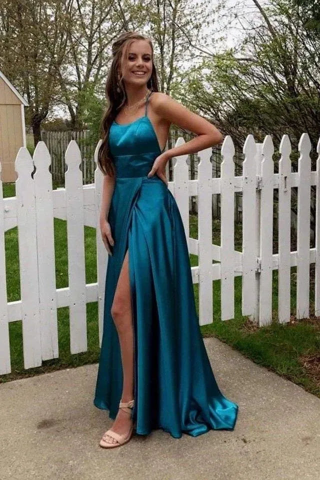 A-Line Simple Stunning Long Prom Dresses Formal Evening