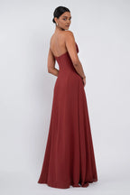 A-Line Strapless Scoop Neck Sleeveless Simple Strapless Prom Dresses for Women No Slit Custom Off the Shoulder Evening Dresses