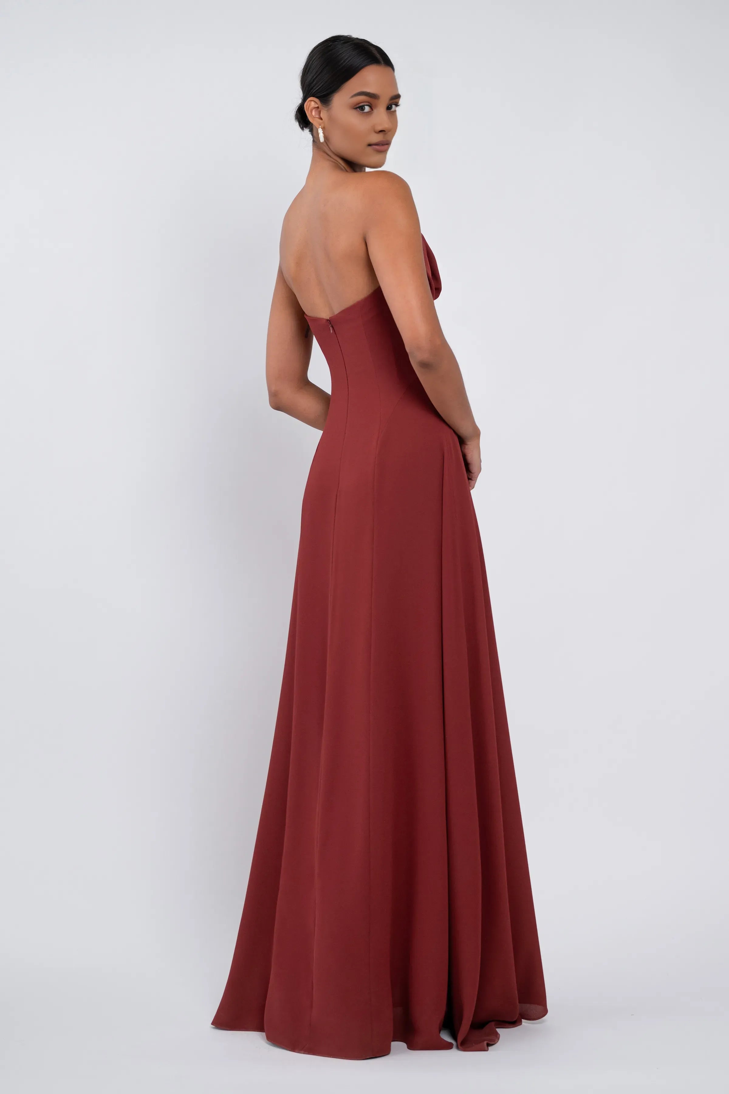 A-Line Strapless Scoop Neck Sleeveless Simple Strapless Prom Dresses for Women No Slit Custom Off the Shoulder Evening Dresses