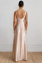 Black A-Line Square Neck Wide Straps No Slit Scoop Back Affordable Ball Gowns Custom Off the Shoulder Evening Dresses