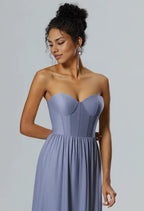 A-line Sweetheart Neckline Elegant Floor Length Evening Dresses Sleeveless Simple Corset Ruffles Discount Floor Length Prom Dresses