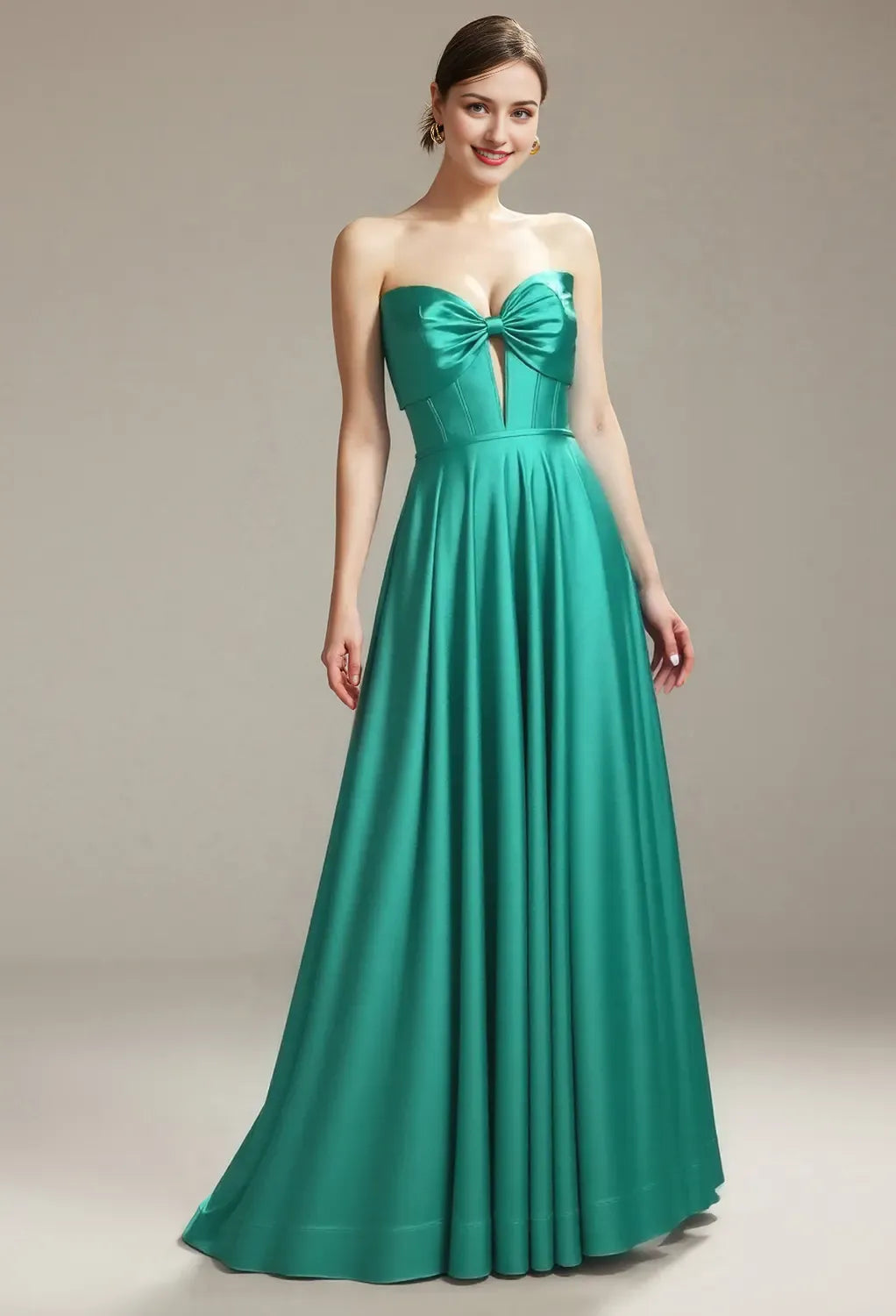 A-line Sweetheart Neckline Strapless Floor Length Prom Dresses Sleeveless Pleat Discount Long Bridesmaid Dresses