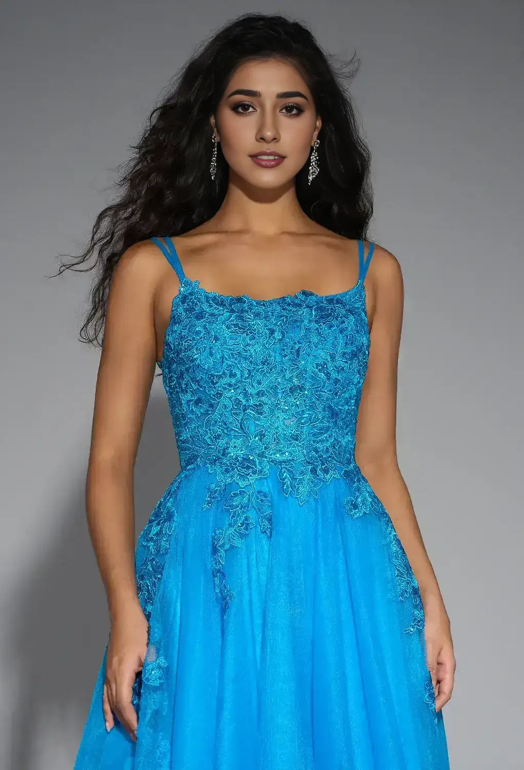 A-line U-Neck Spaghetti Straps Floor Length Prom Dresses Sleeveless Applique Hot Sale Long Evening Dresses