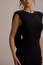 Absorbing Mermaid Crew Neck Cap Sleeve Draped Back Floor Length Evening Dress