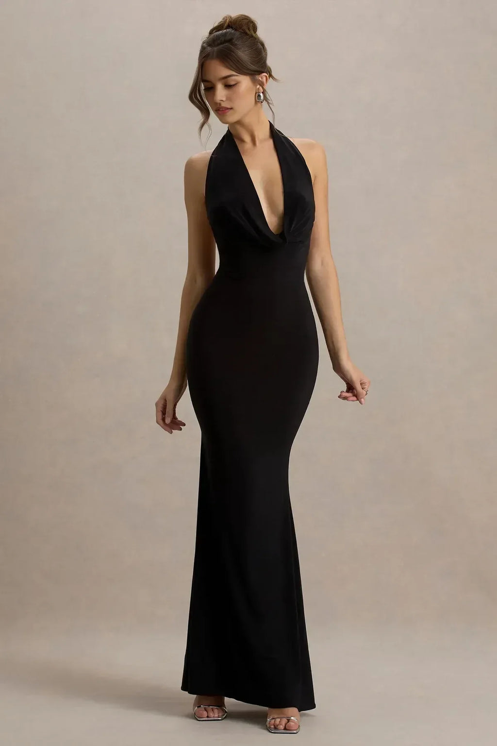 Absorbing Mermaid Halter Neck Sleeveless Open Back Floor Length Evening Dress