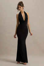 Absorbing Mermaid Halter Neck Sleeveless Open Back Floor Length Evening Dress