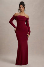 Absorbing Mermaid Off Shoulder Long Sleeve Ruched Back Floor Length Evening Dress