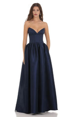 Affordable A-Line/Princess Strapless Sleeveless Backless Floor-Length Prom Dress