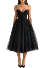 Affordable A-Line Spaghetti Straps Sleeveless Tea-Length Prom Dress