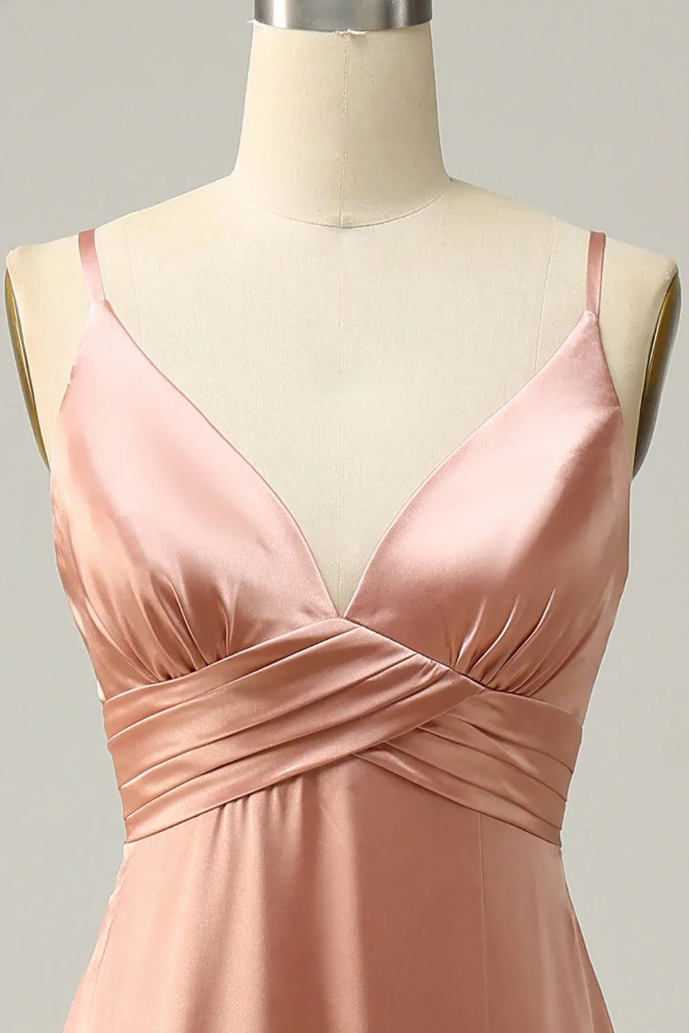 Affordable A Line Spaghetti Straps Sleeveless Slit Floor-Length Prom Dress