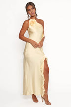 Affordable Column One Shoulder Sleeveless Ankle-Length Prom Dress