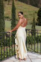 Affordable Column One Shoulder Sleeveless Ankle-Length Prom Dress