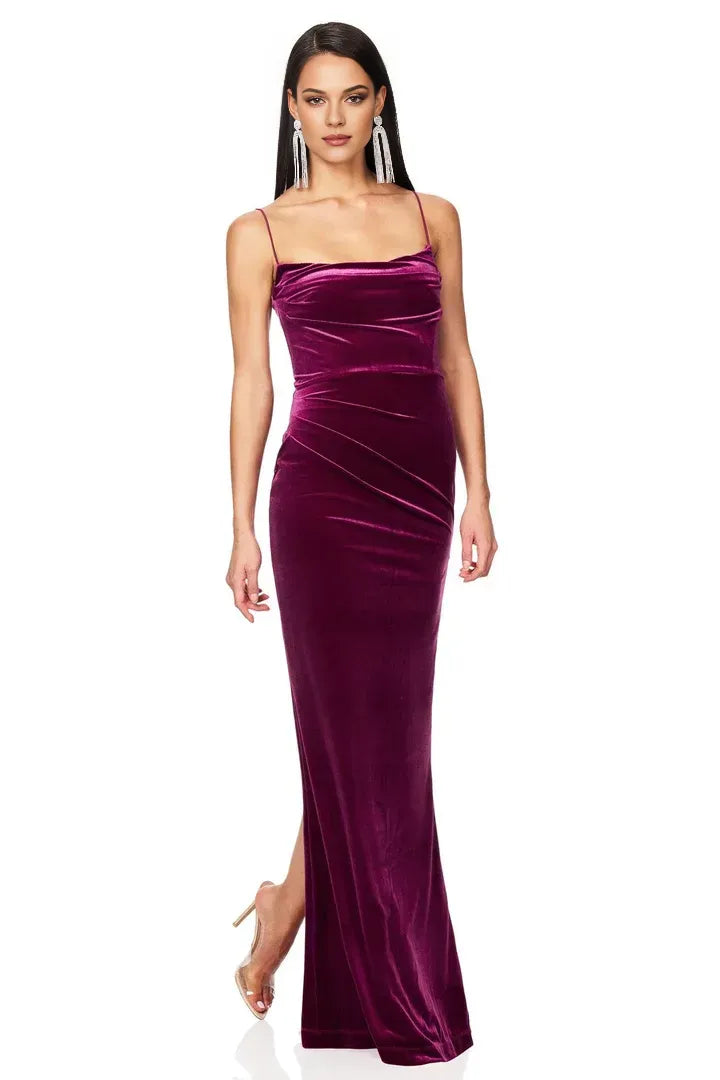 Affordable Column Spaghetti Straps Sleeveless Floor-Length Prom Dress