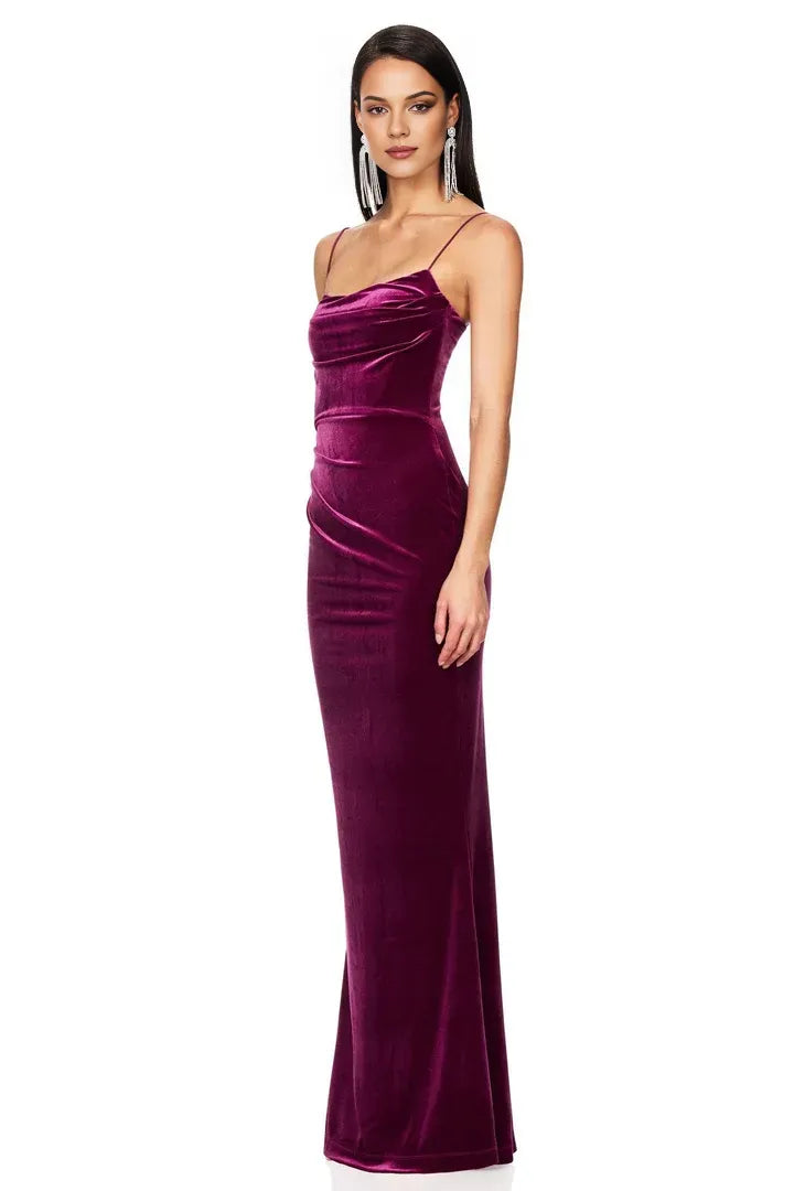 Affordable Column Spaghetti Straps Sleeveless Floor-Length Prom Dress