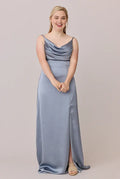 Discount Fitted Cowl Neck Sleeveless Floor-Length Plus Size Prom Dress