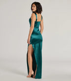 Affordable Fitted Cowl Neck Sleeveless Floor-Length Prom Dress