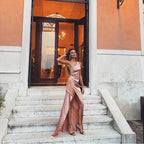 Affordable Fitted One Shoulder Sleeveless Floor-Length Prom Dress