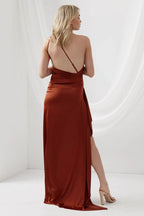 Affordable Fitted One Shoulder Sleeveless Floor-Length Prom Dress