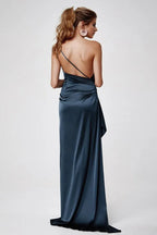 Affordable Fitted One Shoulder Sleeveless Floor-Length Prom Dress