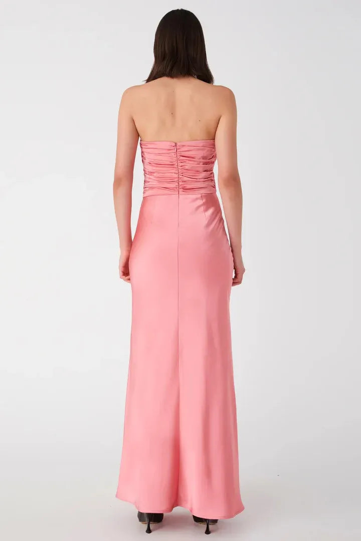 Affordable Fitted Strapless Sleeveless Floor-Length Prom Dress