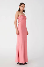 Affordable Fitted Strapless Sleeveless Floor-Length Prom Dress