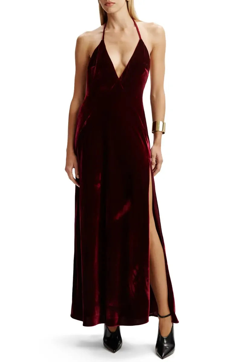 Affordable Mermaid Halter Neck Sleeveless Ankle-Length Prom Dress
