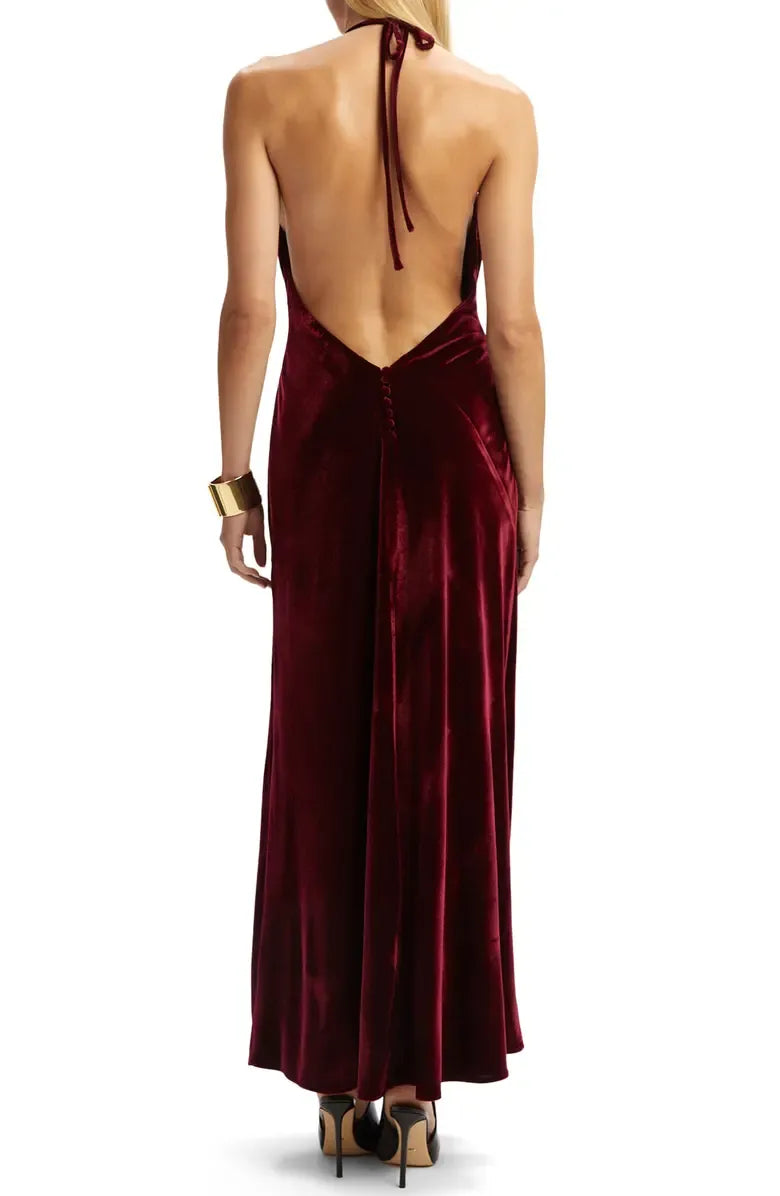 Affordable Mermaid Halter Neck Sleeveless Ankle-Length Prom Dress