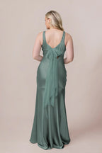 Affordable Mermaid Scoop Neck Sleeveless Floor-Length Prom Dress