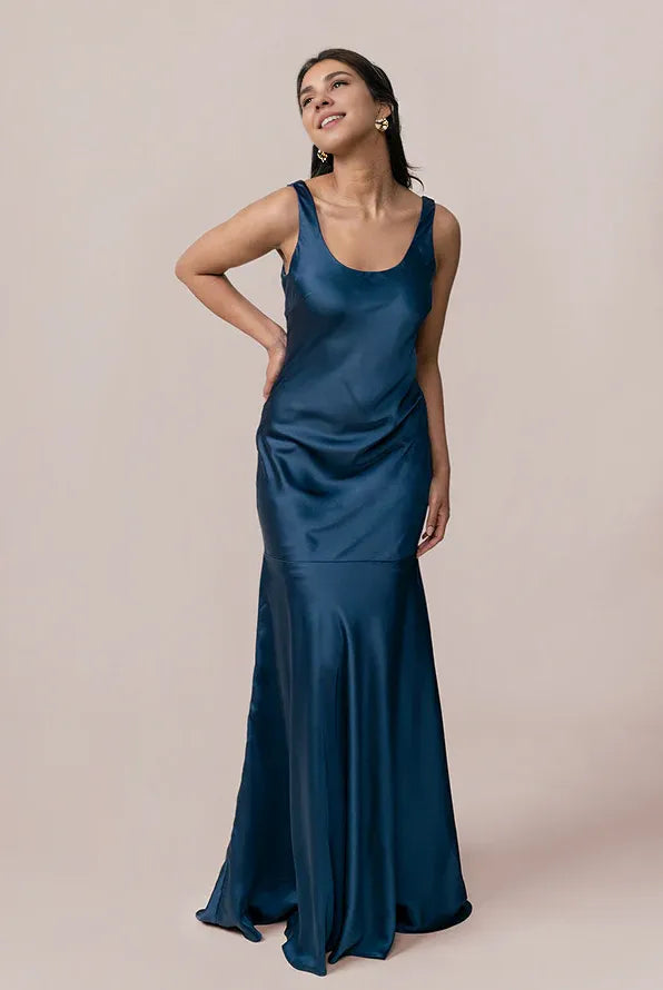 Affordable Mermaid Scoop Neck Sleeveless Floor-Length Prom Dress