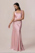 Affordable Mermaid Scoop Neck Sleeveless Floor-Length Prom Dress