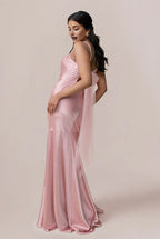 Affordable Mermaid Scoop Neck Sleeveless Floor-Length Prom Dress