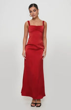 Affordable Mermaid Square Neck Sleeveless Floor-Length Prom Dress