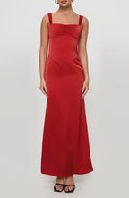 Affordable Mermaid Square Neck Sleeveless Floor-Length Prom Dress