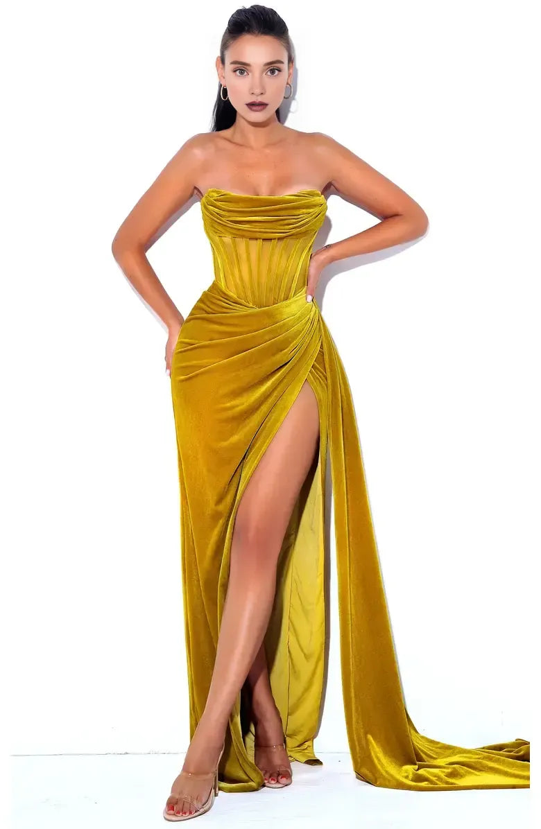 Affordable Mermaid Strapless Sleeveless Floor-Length Prom Dress