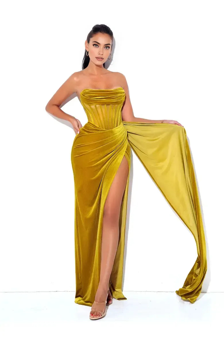 Affordable Mermaid Strapless Sleeveless Floor-Length Prom Dress