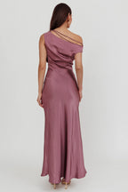 Affordable Sheath/Column One Shoulder Sleeveless Backless Floor-Length Prom Dress