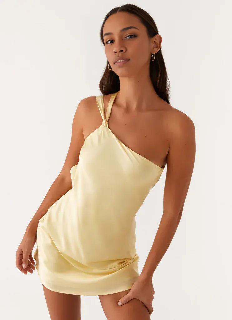 Affordable Sheath/Column One Shoulder Sleeveless Backless Short-Mini Homecoming Dress