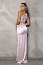 Affordable Sheath/Column One Shoulder Sleeveless Floor-Length Prom Dress