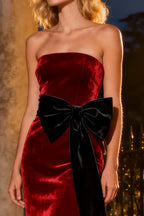 Affordable Sheath/Column Strapless Sleeveless Sweep/Brush Train Winter Prom Dress