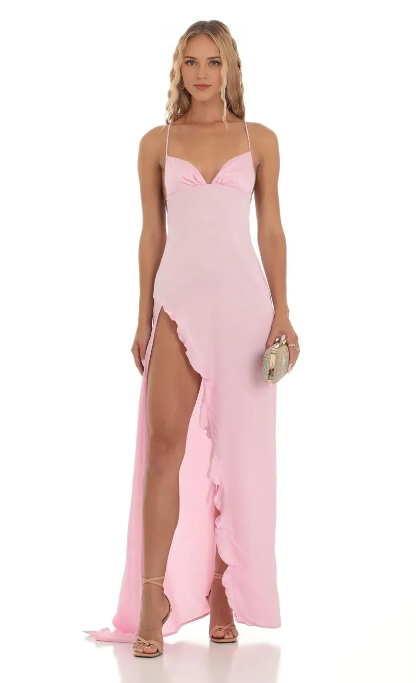 Affordable Sheath/Column V Neck Sleeveless Up Floor-Length Prom Dress