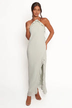 Affordable Sheath Halter Neck Sleeveless Backless Ankle-Length Prom Dress