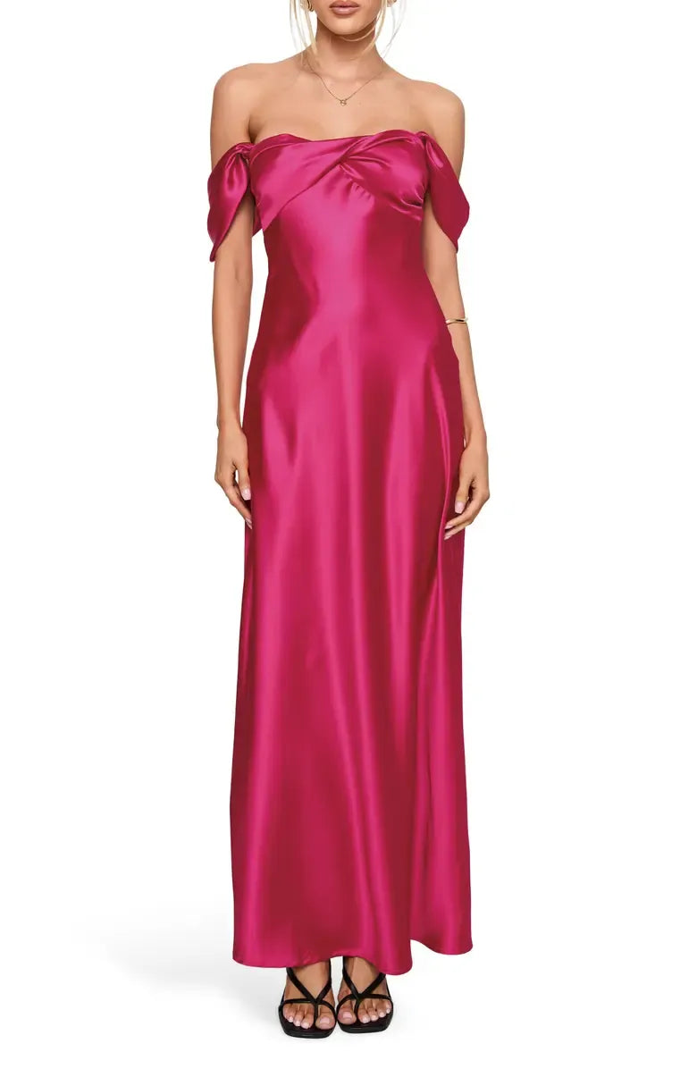 Affordable Sheath Off the Shoulder Sleeveless Floor-Length Prom Dress
