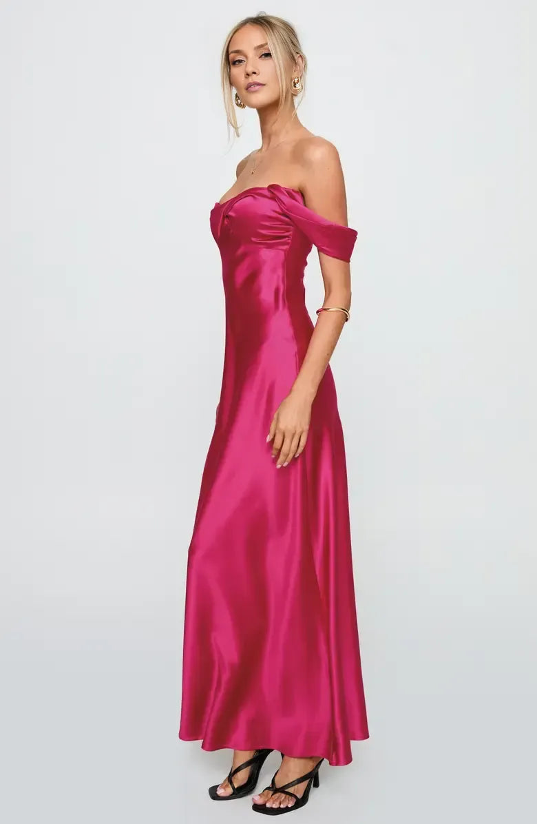 Affordable Sheath Off the Shoulder Sleeveless Floor-Length Prom Dress