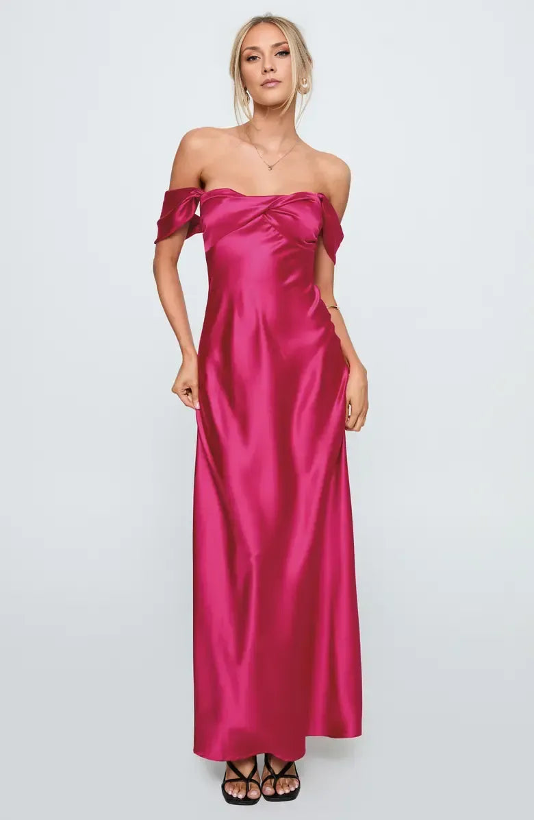 Affordable Sheath Off the Shoulder Sleeveless Floor-Length Prom Dress