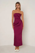 Affordable Sheath Strapless Sleeveless Ankle-Length Prom Dress