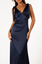 Affordable Sheath V Neck Sleeveless Backless Floor-Length Prom Dress